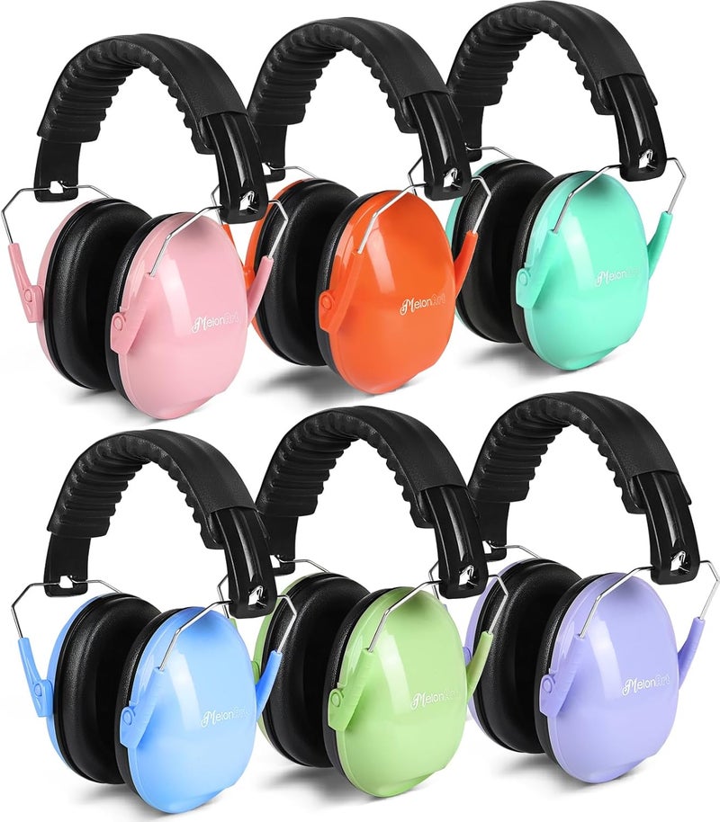 MelonArt Kids Ear Protection Earmuffs 6 Pack Noise Cancelling Headphones for Kids 27dB Toddler Soundproof Headphones Noise Reduction for Autism Sensory Shooting - Image 1